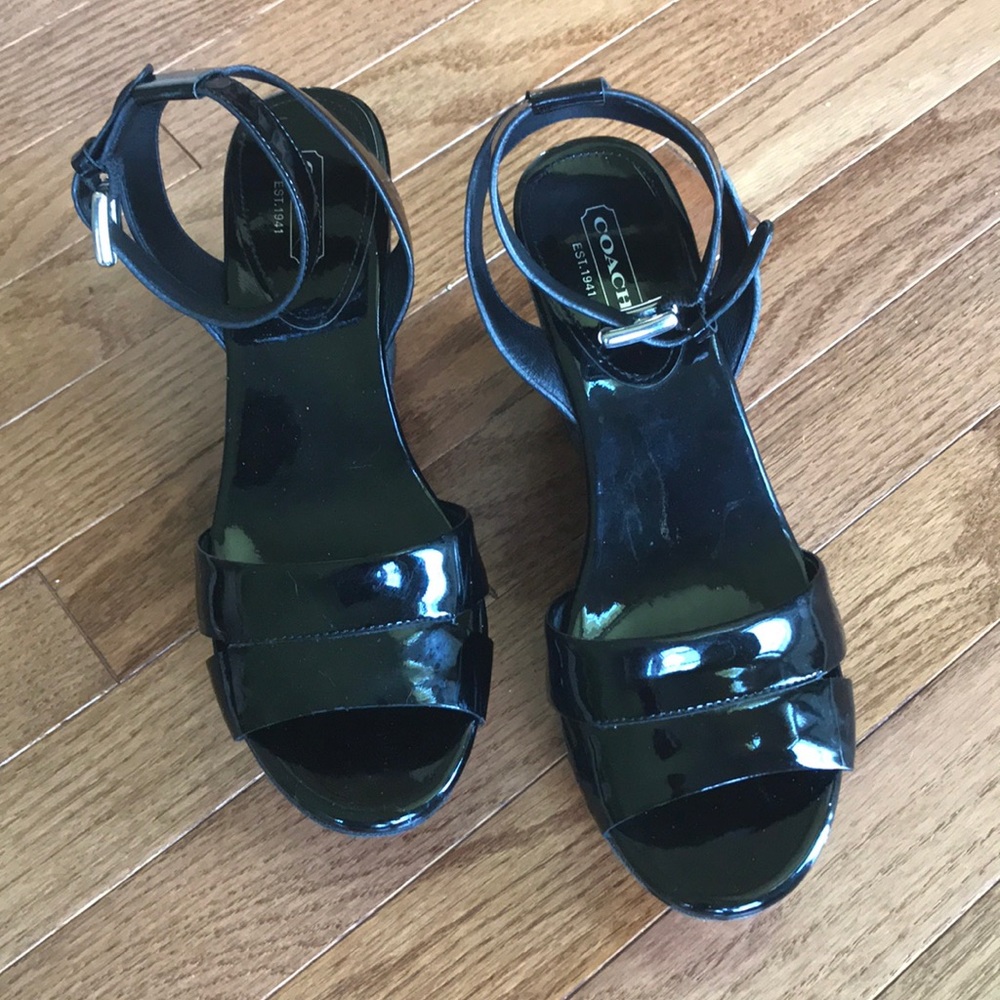 Black COACH Wedges
